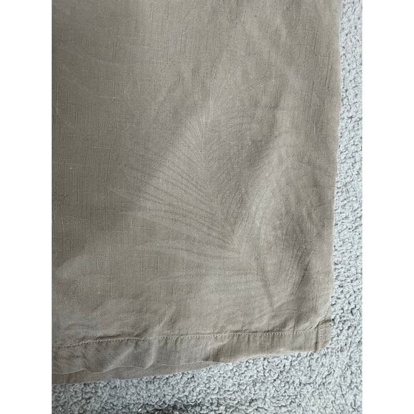 Tommy Bahama Button Shirt Large Silk Floral Tropical Beige Short Sleeve Beach - Picture 2 of 11